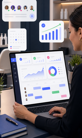 Painel do Zigo mostrando agenda, equipe e indicadores do negócio