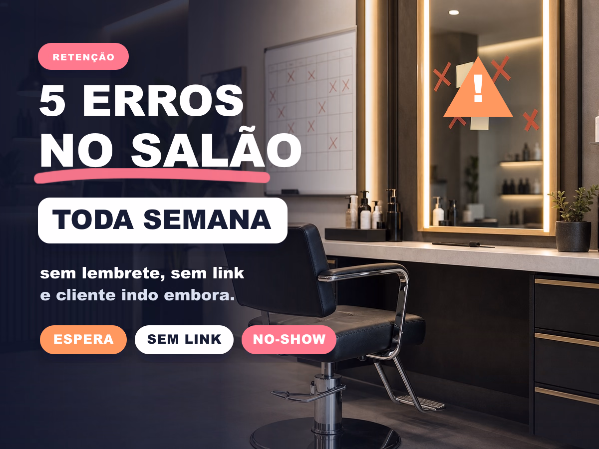Salao vazio com alerta visual sobre perda de clientes